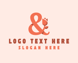 Luxe - Orange Flower Ampersand logo design