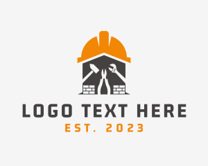 Woodworking - Hard Hat Construction Tools logo design