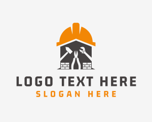 Hard Hat Construction Tools Logo