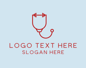Health Care - Strong Fitness Stethoscope logo design