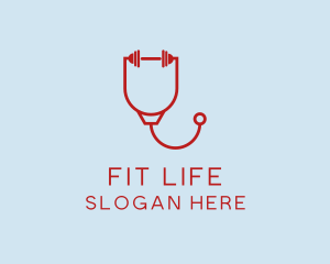 Fitness - Strong Fitness Stethoscope logo design