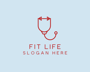 Strong Fitness Stethoscope logo design