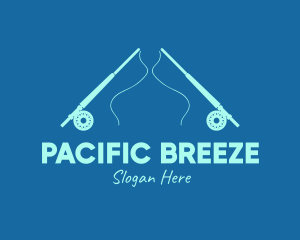 Pacific - Blue Fishing Rod logo design