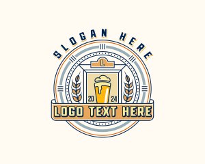 Weizen Glass - Wheat Beer Brewery logo design