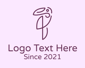 Monoline - Elegant Purple Toucan logo design