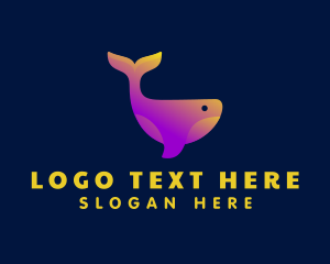 Fish - Creative Gradient Whale logo design