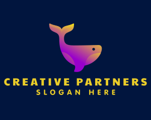 Creative Gradient Whale logo design