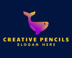 Creative Gradient Whale logo design