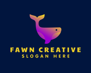 Creative Gradient Whale logo design