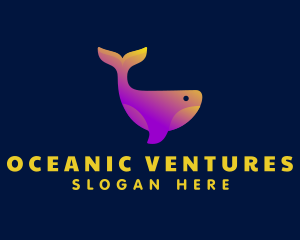 Creative Gradient Whale logo design