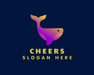 Ecommerce - Creative Gradient Whale logo design