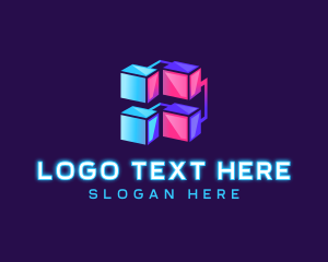 Square - Cyber Tech Cube logo design