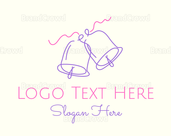 Wedding Bells Outline Logo