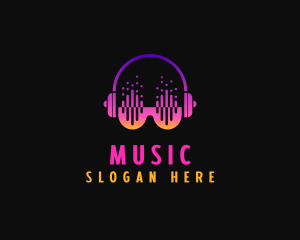 Headphones Dj Music Logo