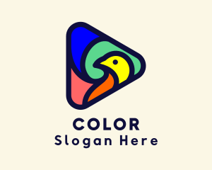 Passerine - Colorful Dove Triangle logo design