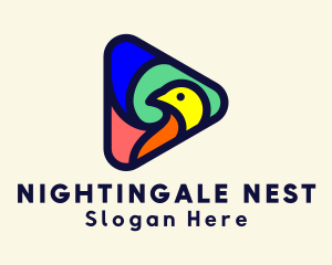 Nightingale - Colorful Dove Triangle logo design