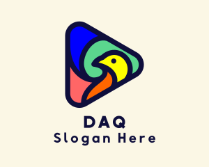 Media Player - Colorful Dove Triangle logo design