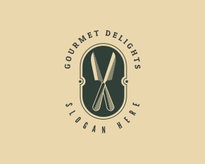 Oval Kitchen Knife logo design