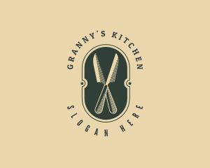 Oval Kitchen Knife logo design