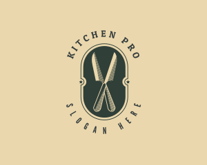 Oval Kitchen Knife logo design