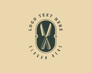 Butcher - Oval Kitchen Knife logo design