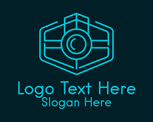 Vlog - Minimalist Camera Lens logo design
