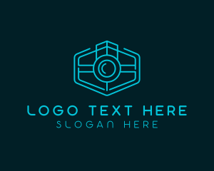 Minimalist Camera Lens logo design