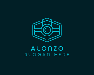 Minimalist Camera Lens logo design