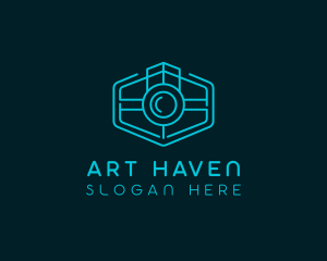 Minimalist Camera Lens logo design