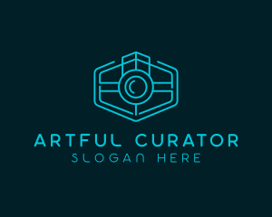 Minimalist Camera Lens logo design