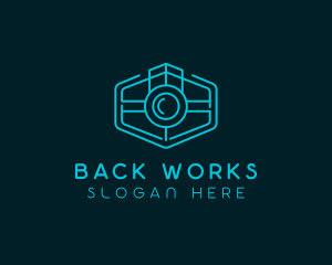 Minimalist Camera Lens logo design