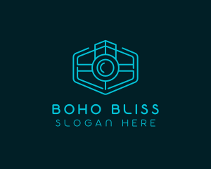 Minimalist Camera Lens logo design