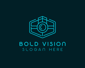 Minimalist Camera Lens logo design