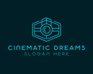 Minimalist Camera Lens logo design