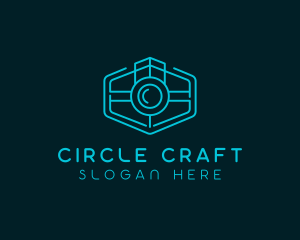 Minimalist Camera Lens logo design