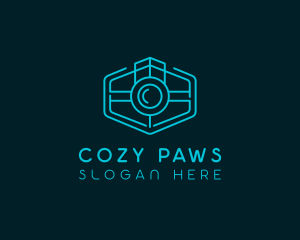 Minimalist Camera Lens logo design