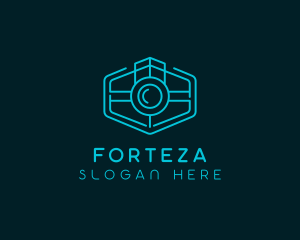 Minimalist Camera Lens logo design