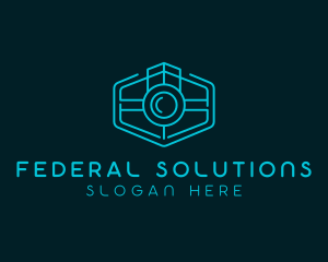 Minimalist Camera Lens logo design