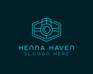 Minimalist Camera Lens logo design