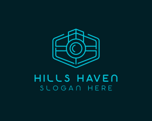 Minimalist Camera Lens logo design