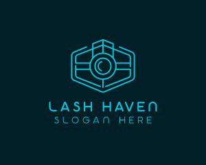 Minimalist Camera Lens logo design