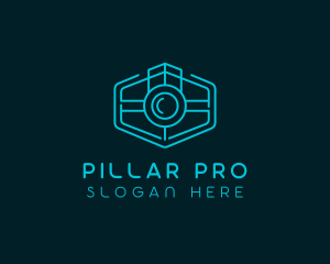 Minimalist Camera Lens logo design