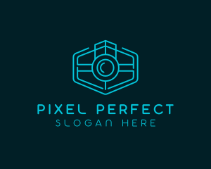 Minimalist Camera Lens logo design