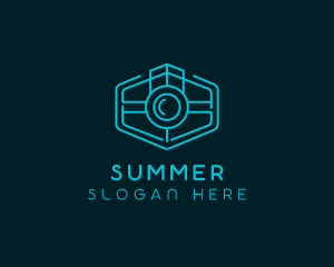 Minimalist Camera Lens logo design