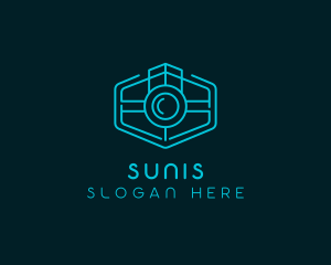 Minimalist Camera Lens logo design