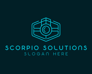 Minimalist Camera Lens logo design