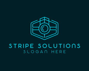 Minimalist Camera Lens logo design