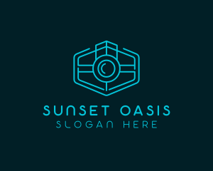 Minimalist Camera Lens logo design