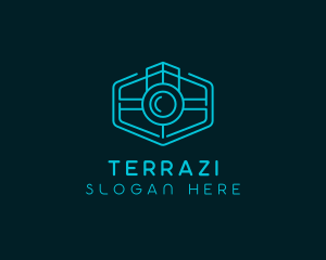 Minimalist Camera Lens logo design