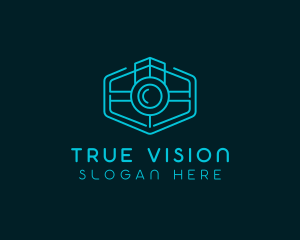 Minimalist Camera Lens logo design